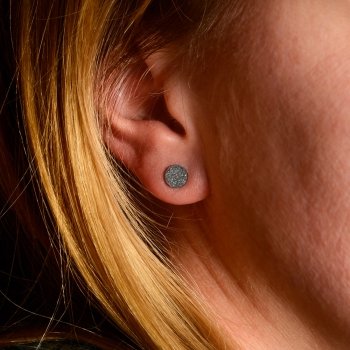 Platte diamanten oorknopjes, staal