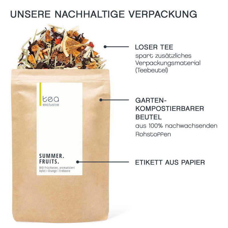 Frutas de verano, té de frutas orgánicas, 125g