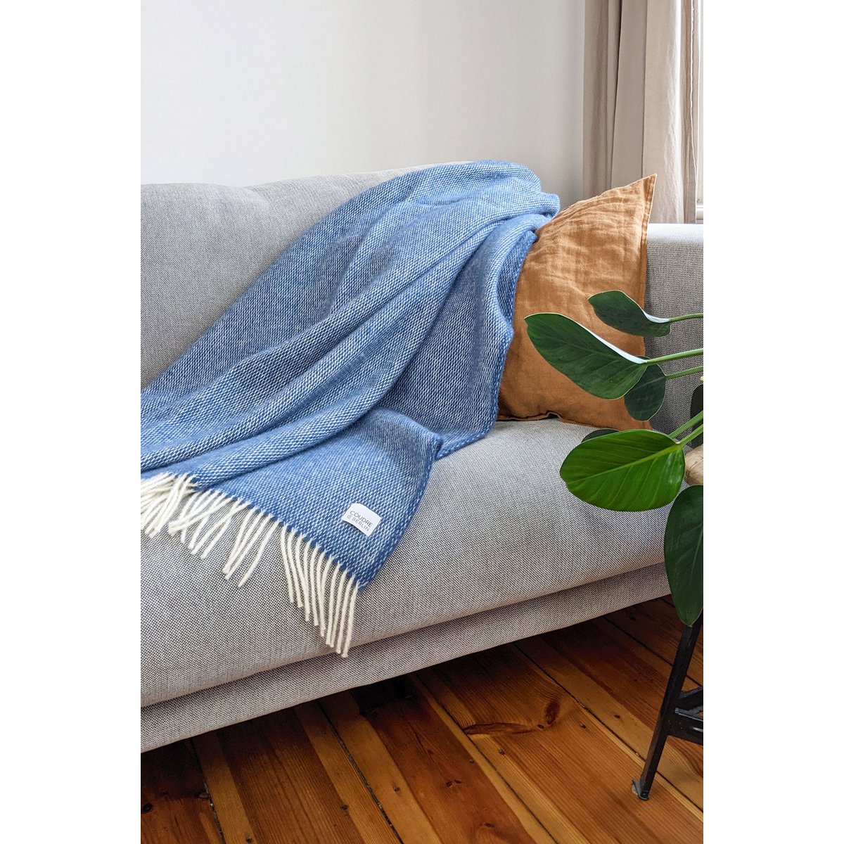 Wool blanket/cuddly blanket pickstitch rain