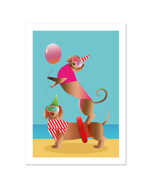 PARTY TECKELS | FSC® postcards | Dutch Design