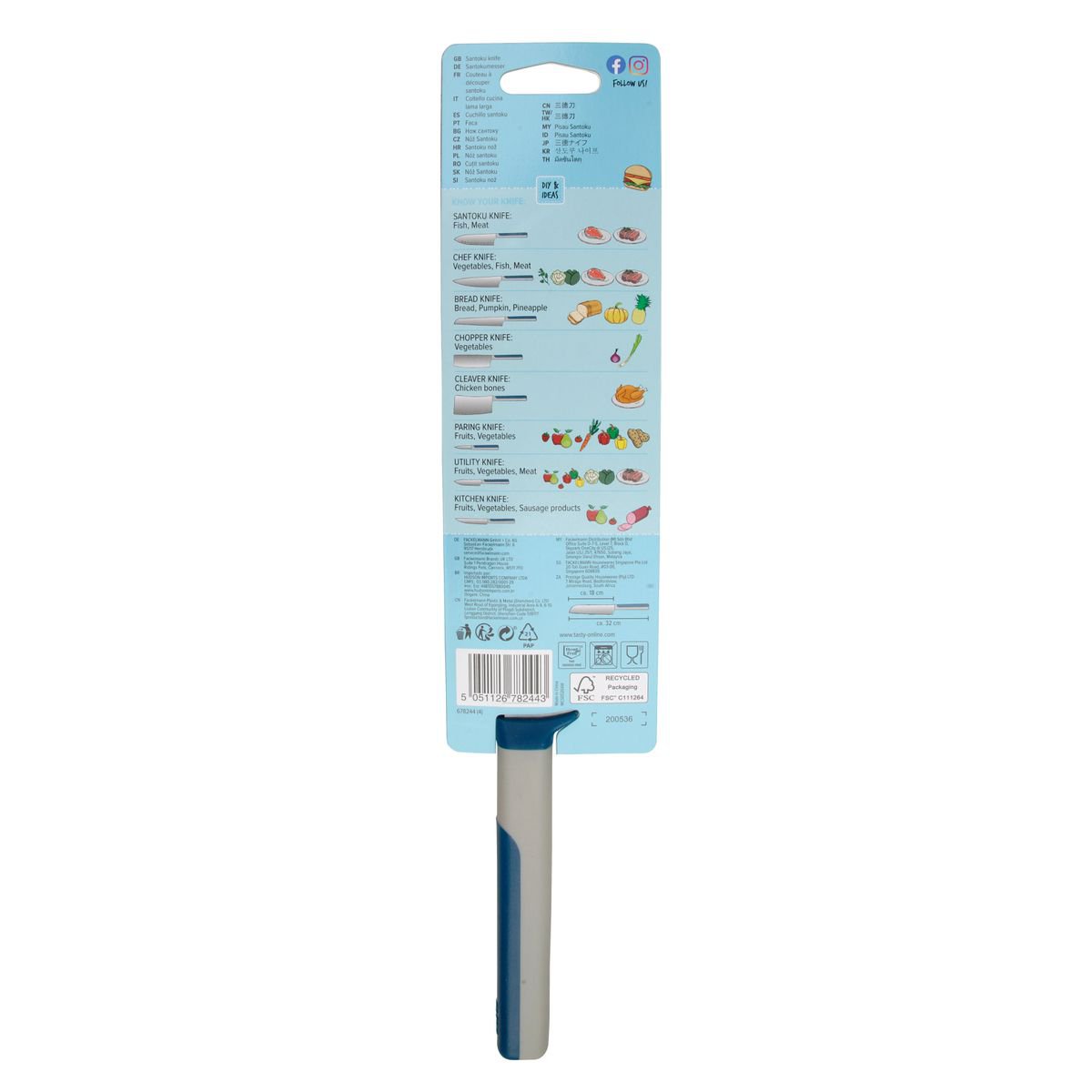 Duży nóż Santoku 32 cm Tasty Core