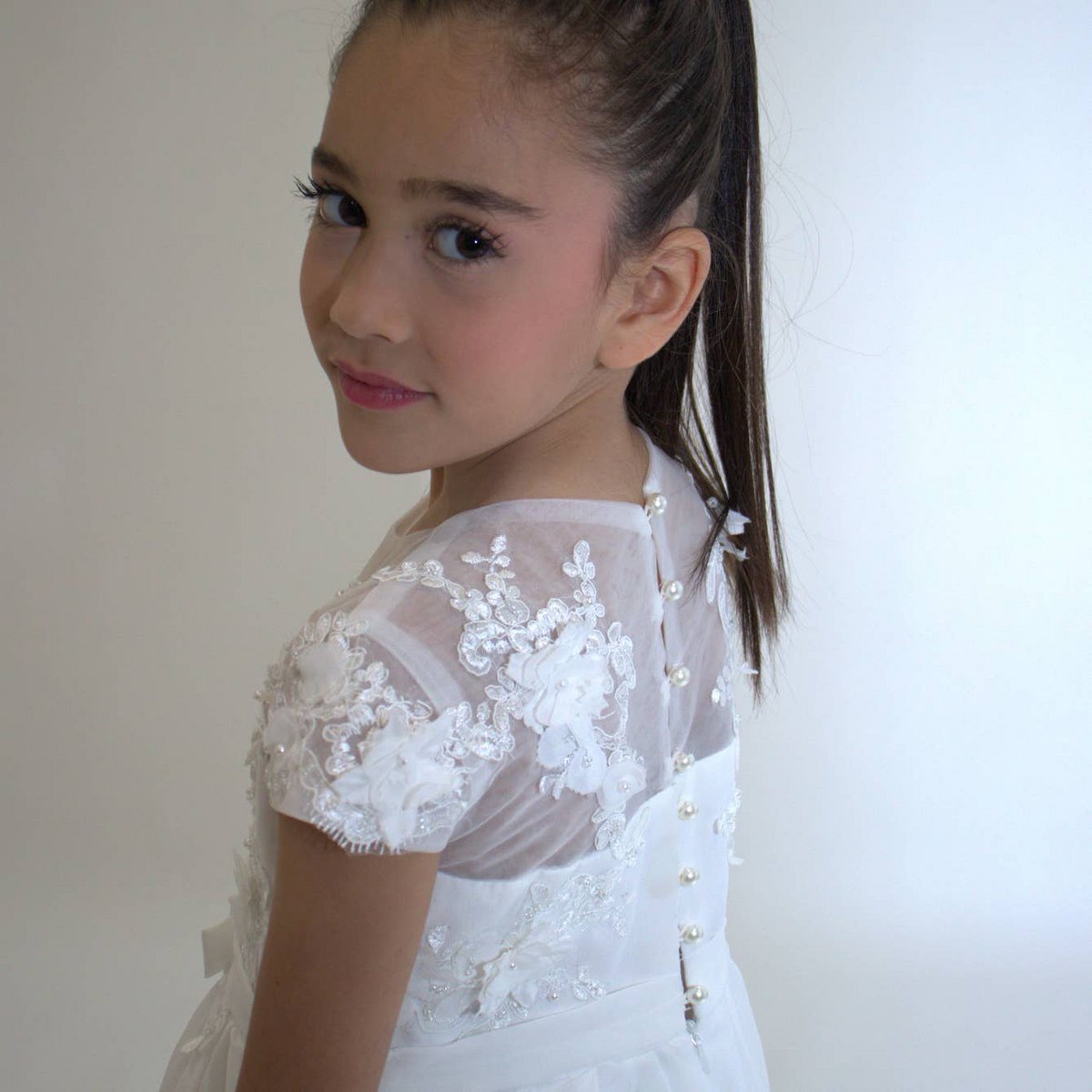 Ceremonial dress JEANNE - White - Size: 130 cm (7/8 years)