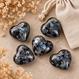 Coeur en Pierre Naturelle – Larvikite
