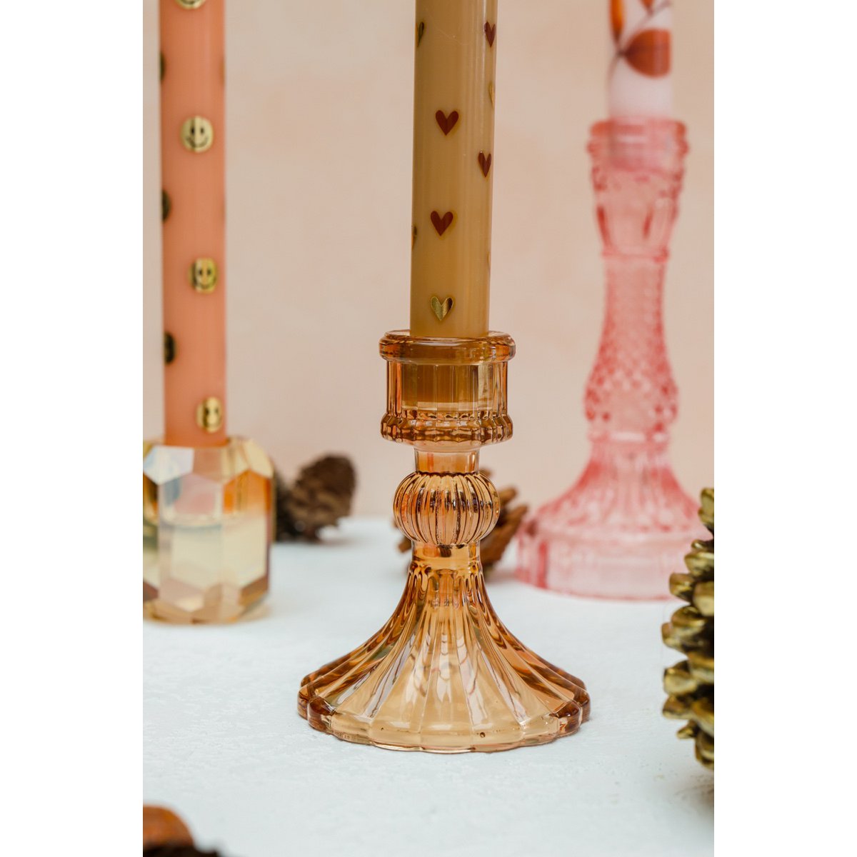 Candlestick Candle Holder Crystal Champagne