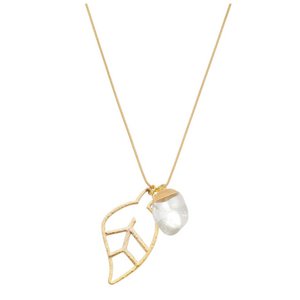 Marilia Capisani Fashion ketting lang hol blad en kristal