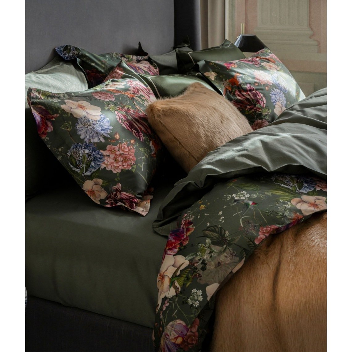 Sateen pillowcase Magic Garden Moss