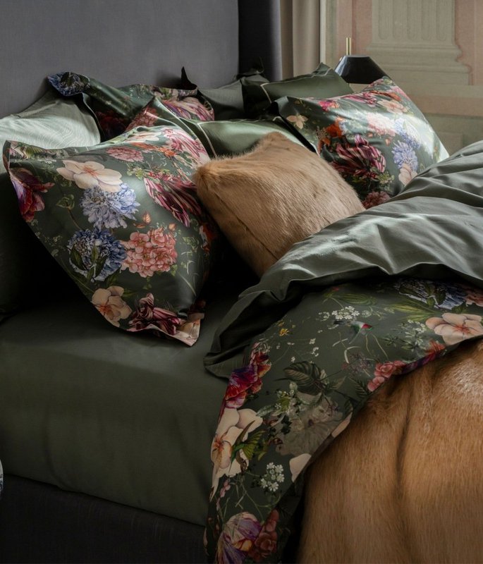 Sateen pillowcase Magic Garden Moss