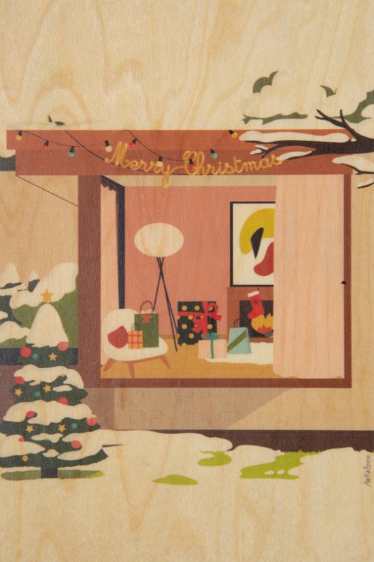 wooden postcard greetings 2 AK home