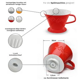 Creano porseleinen koffiefilterformaat. 4 saffraangeel