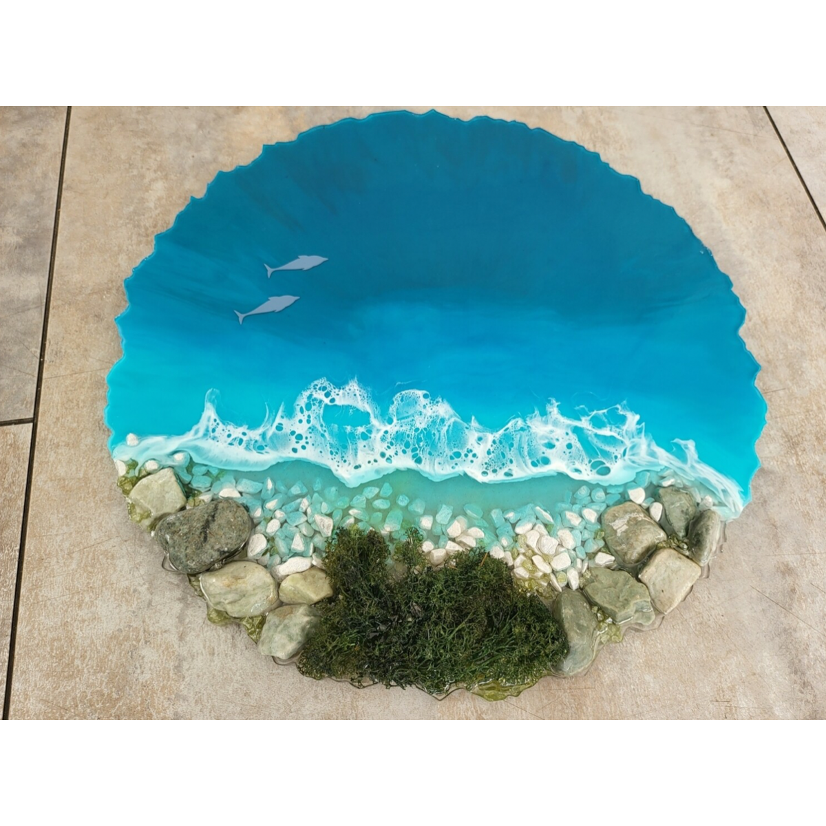 Epoxy resin painting "Beach"