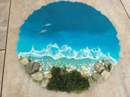Pittura in resina epossidica "Spiaggia"