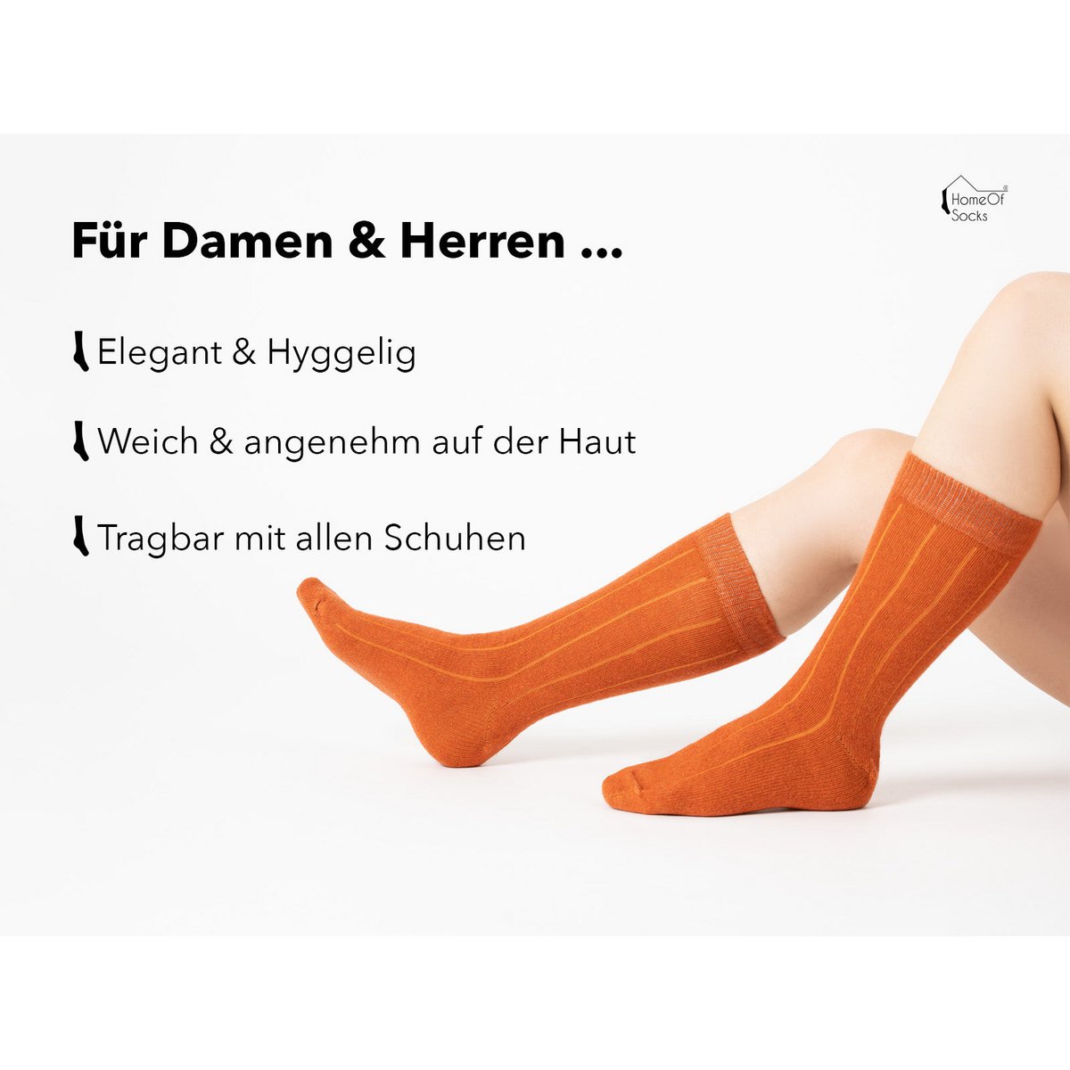 2 paires de chaussettes en laine mérinos avec cachemire