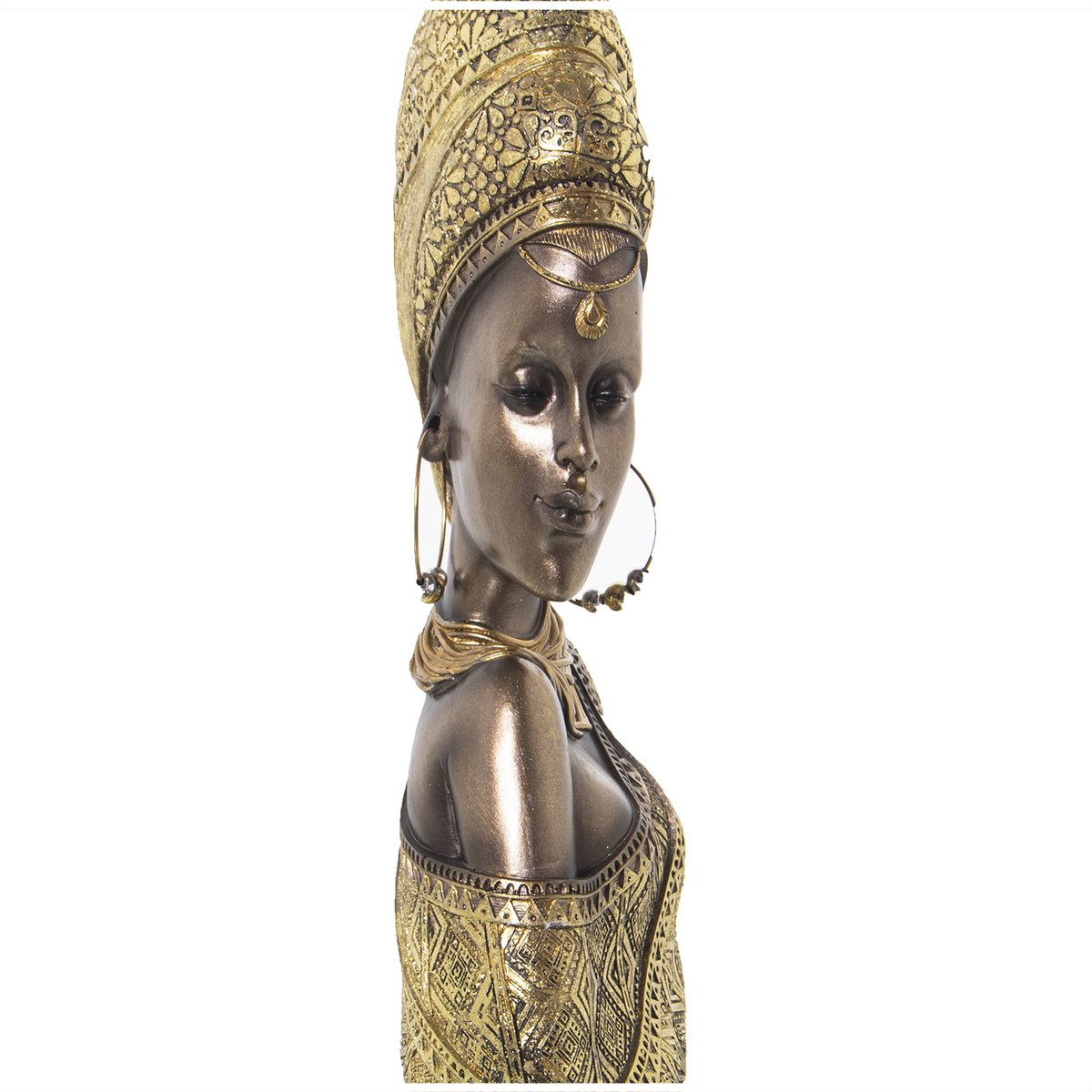 Afrykańskie popiersie z żywicy DORADO _18X9X42CM ST50350