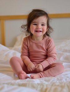 Wollen baby- kindertrui - Merinowol - Misty Rose