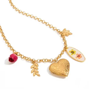 LOUIZ Bedelketting Love and Flowers