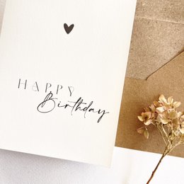 Carte d'anniversaire avec enveloppe nude - Happy Birthday