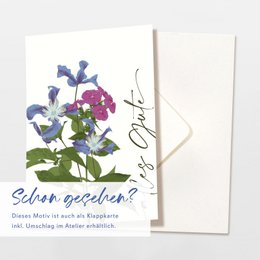 Postkort 'alt det bedste' med lilla blomster