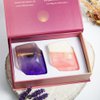 Gift set of crystal soaps - Amethyst & Rose Quartz