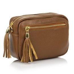 Firenze Artegiani. Delfina Borsa donna a tracolla in vera pelle Dollaro