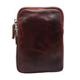 Lederhandytasche für Damen und Herren mit verstellbarem Schultergurt in 5 Farben