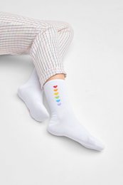 Calzini biologici Love4all - calzini da tennis bianchi con cuori colorati