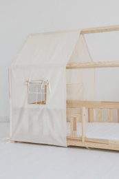 Canopy over bed in the shape of a house "Raw cotton", baby crib house, Decoration for boys's room, minimalist baby room, bohemian room decor
