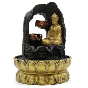 Tabletop Water Feature-30cm-Golden Meditating