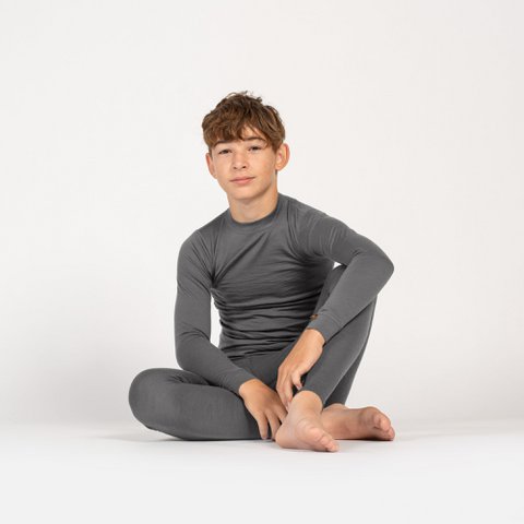 Set met lange mouwen voor kinderen 160 Merino Perfect Grey