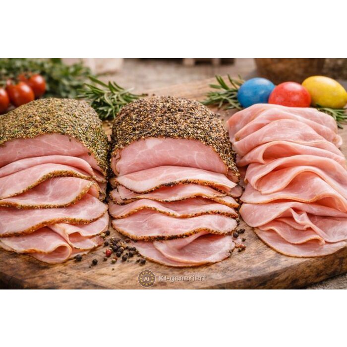 Spezial Schinken 3er Set Pfeffer/Kräuter/Natur hauch dünn geschnitten und aufgelegt je 150g