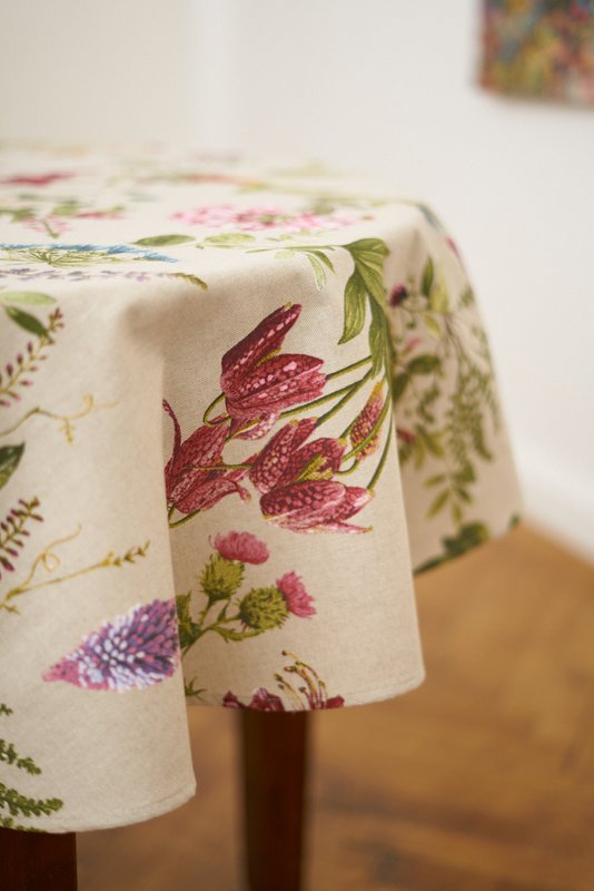 Mantel redondo floral, mezcla de polialgodón, estampado | Botánico
