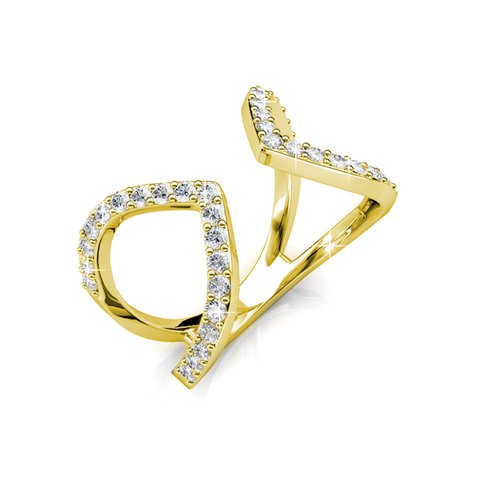 Aurora -Ring - Gold und Kristall