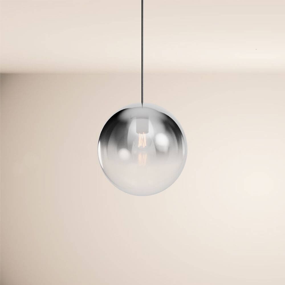 s.luce Orb glass ball hanging lamp 150cm suspension black