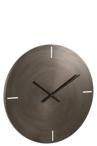 J-Line klok Rond klok - metaal - donkergrijs - large - Ø 76.5 cm
