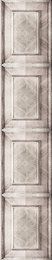 Bleached Dutch inlay paneling wallpaper with a classic, ornate design featuring rectangular panels in a neutral, distressed color palette.