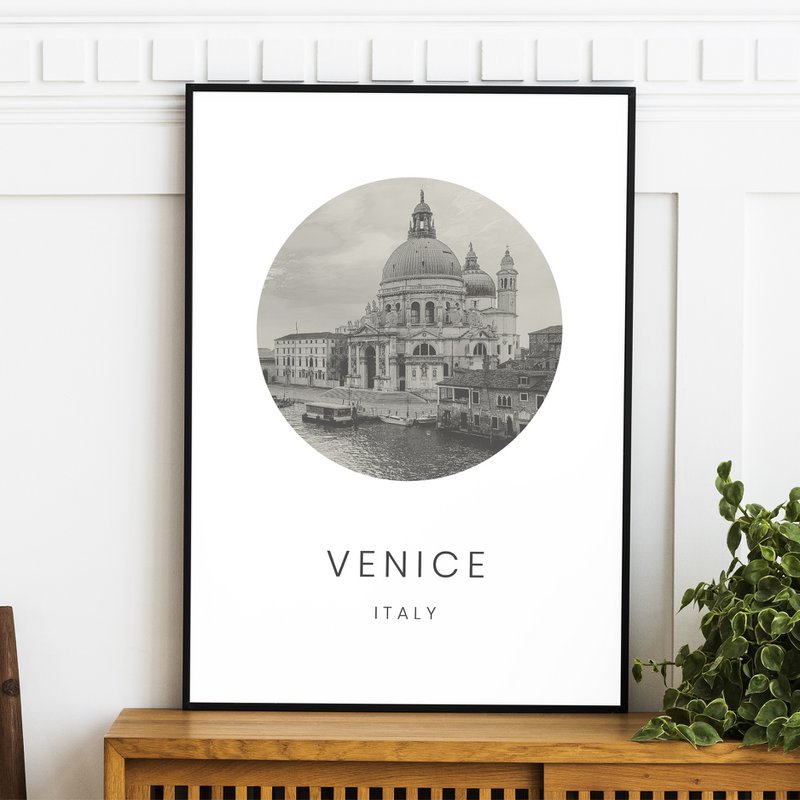 Venedig, Italien - Minimalistisk rejseturisme Vægkunstindretning