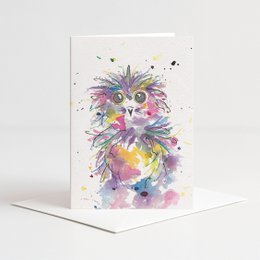Kaart uilskuiken #1 kleur met envelop