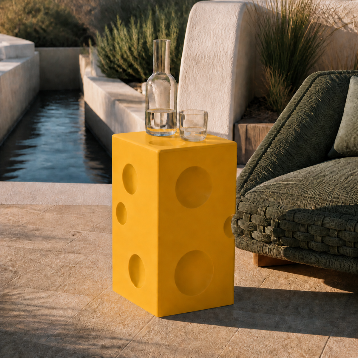 Cheese Block Side Table