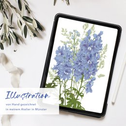 Folding card 'Congratulations' blue flowers, including envelope