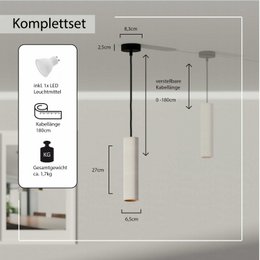 Pendant lamp "Nara27" concrete lamp GU10 gold