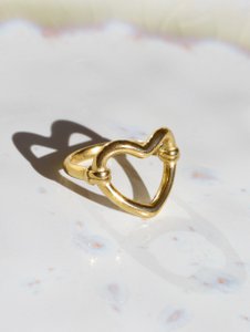 Gold Statement Hollow Heart