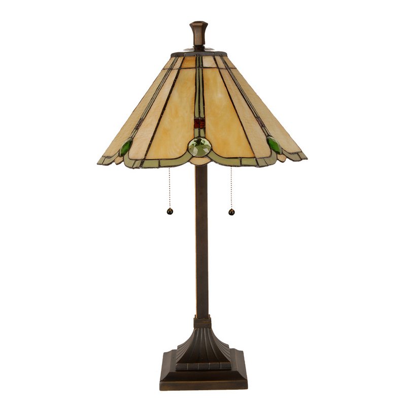 Tiffany table lamp Ø 40x67 cm beige glass