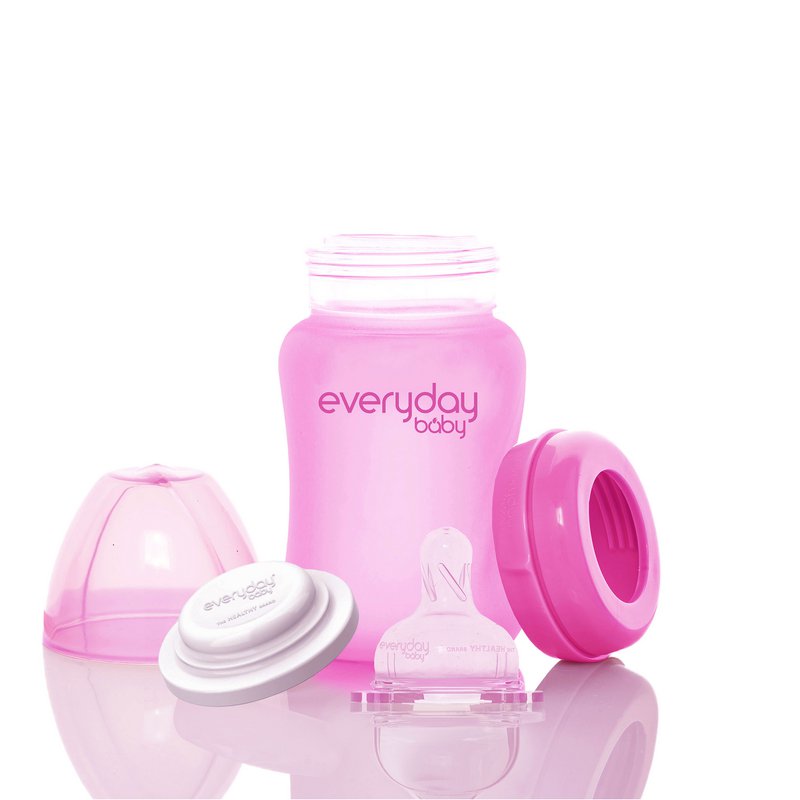 BOTTLE GLASS 150ML HEAT SENSING PINK