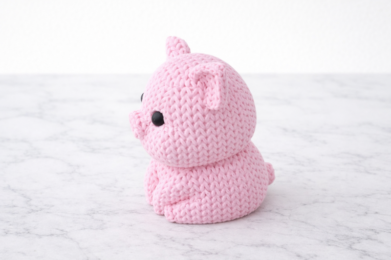 Eterna Wonder – Schweinefigur im Strickstil – Dekoobjekt – Rosa