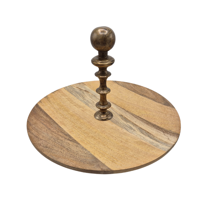 Etagere Dubai - Wood - Metal Antique Brass Shiny