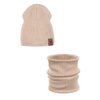 Komplet wiosenny czapka i komin RIB - bawełna - BEIGE