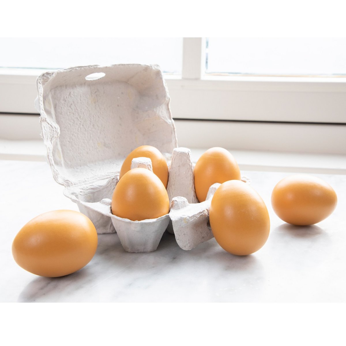 Oeufs en bois - 6 pièces