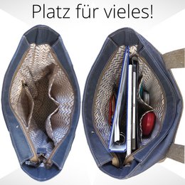 Sunsa dameshandtas. Shopper in vintage retrostijl. Schoudertas gemaakt van upcycled jeans. Grote veganistische tas