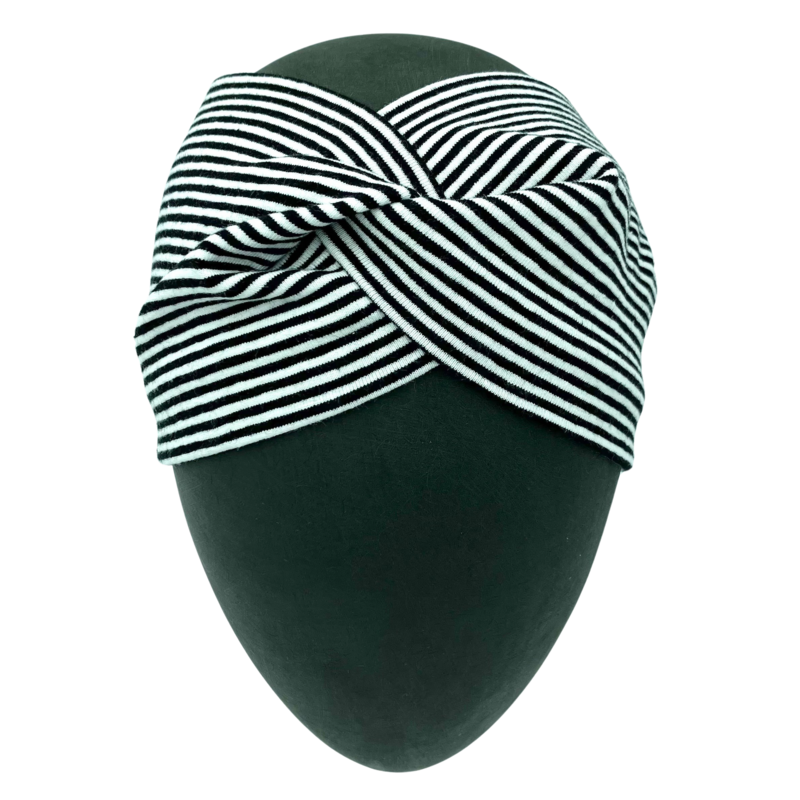 Bandeau à cheveux bandes rayures en coton jersey