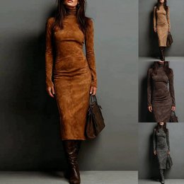 Coltrui met lange mouwen Jurk Mode Sexy nauwsluitende Bodycon Lange jurken Dameskleding
