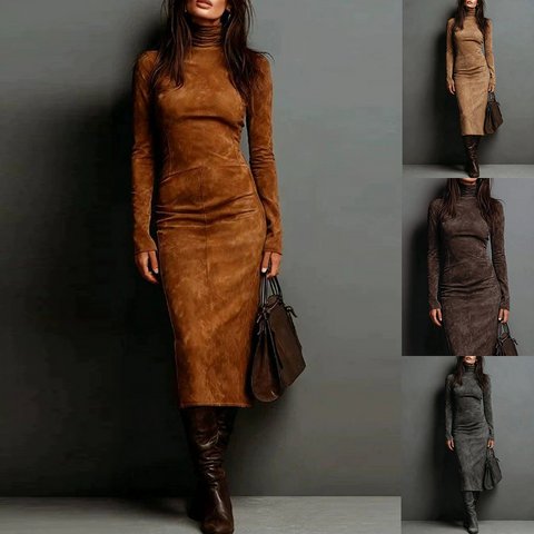 Coltrui met lange mouwen Jurk Mode Sexy nauwsluitende Bodycon Lange jurken Dameskleding